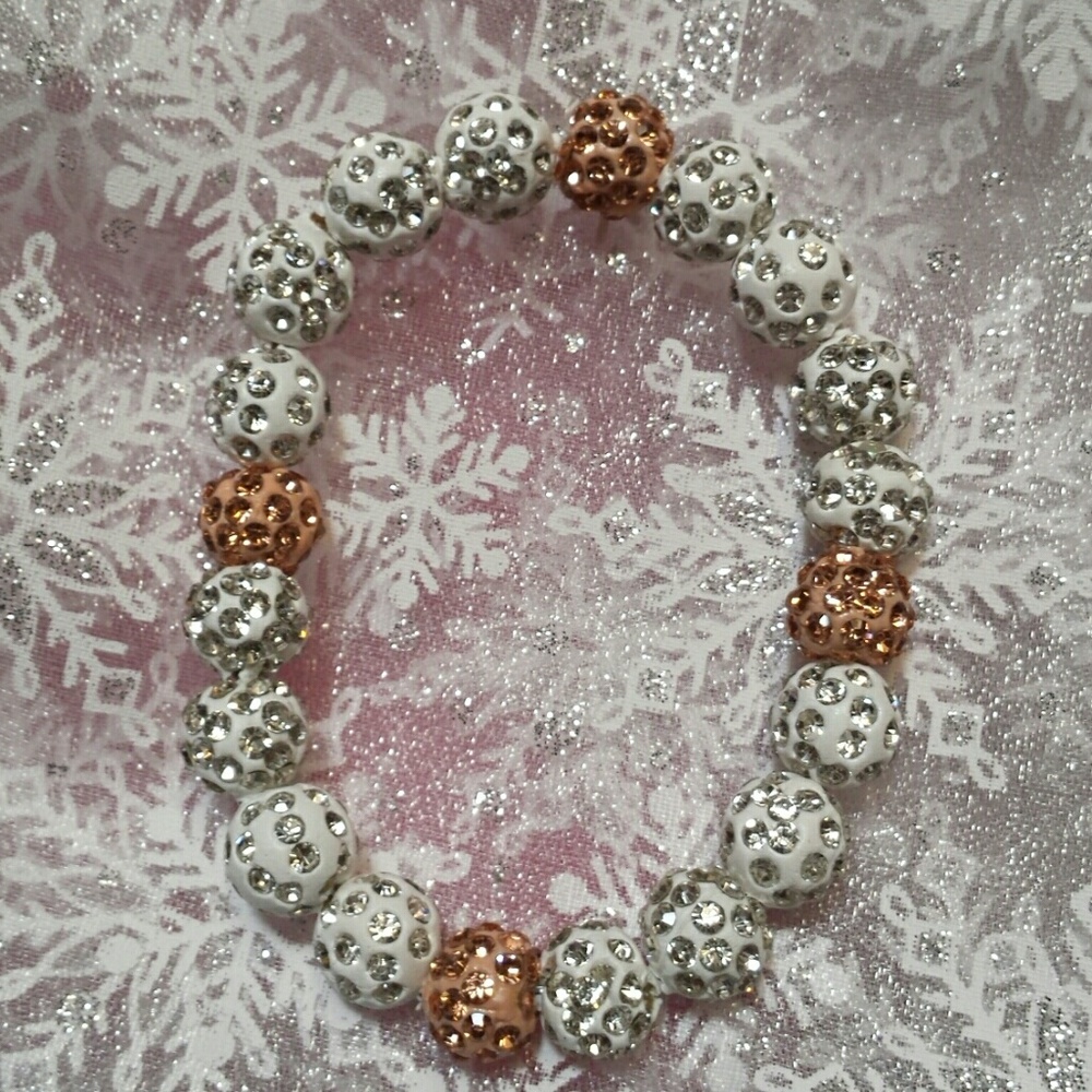 Champagne White Sparkle bling bracelet!NWT